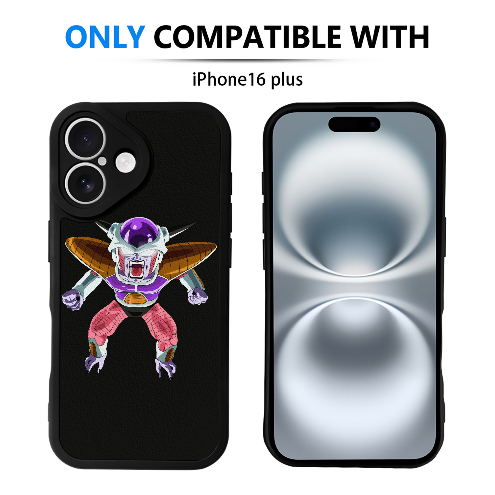 （画像用） ドラゴンボール フリーザ DRAGON BALL Frieza 【iPhone 16シリーズ対応】シリコンスマホケース（レザー調） 材質：シリコン